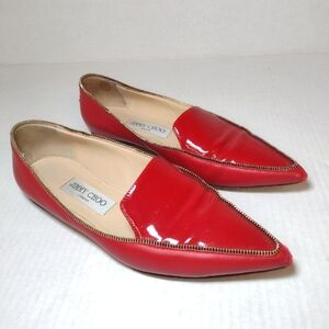 Jimmy Choo Red Patent Leather Loafers Size (36 1/2)